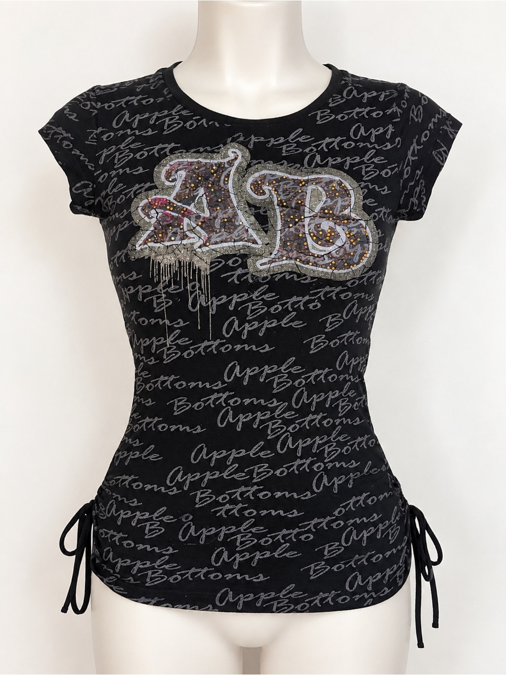 Y2K Vintage Apple Bottoms Y2K Rhinestone Tee – Size Large